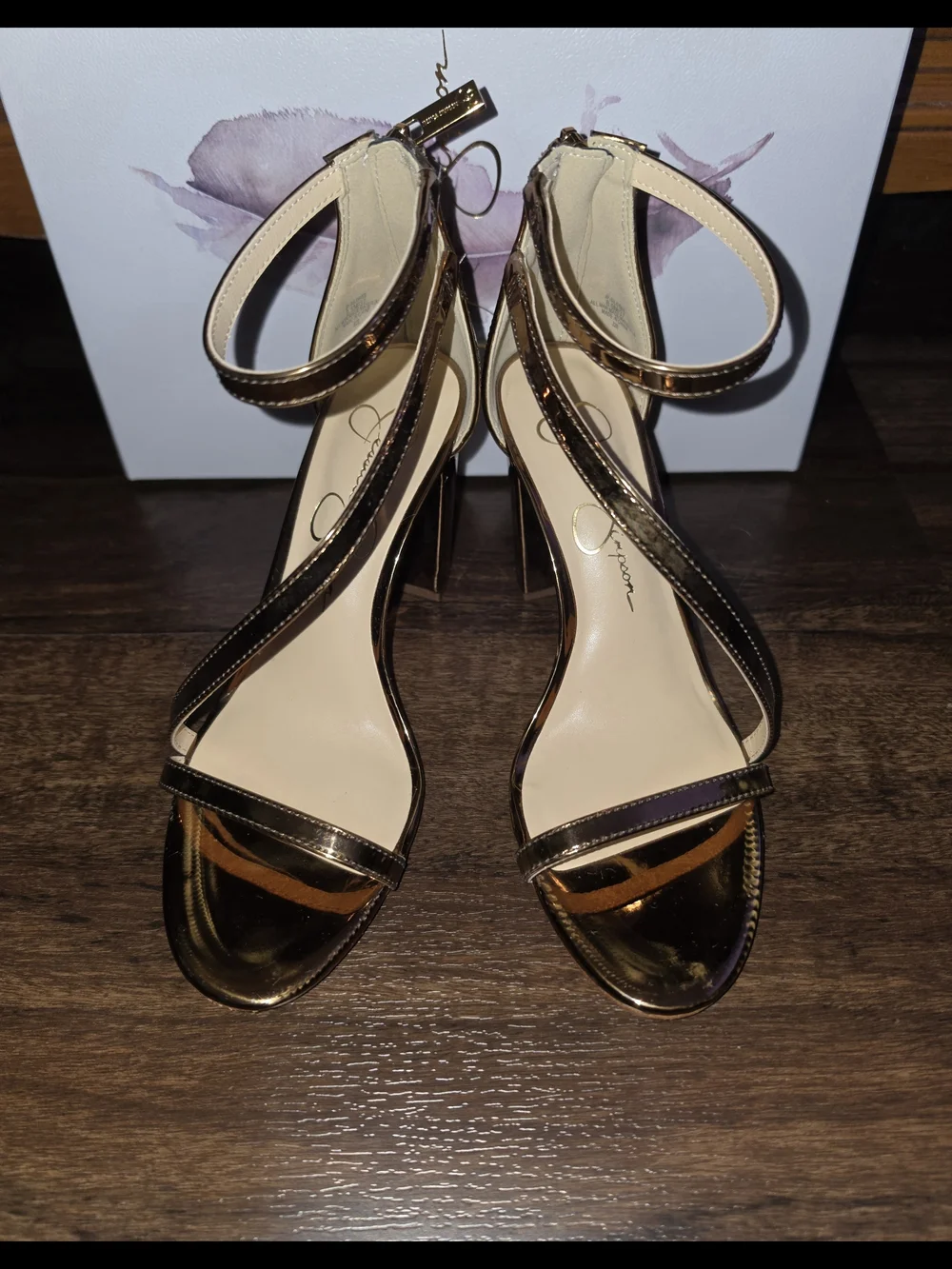 Jessica Simpson Bronze Strappy High Heel Sandals